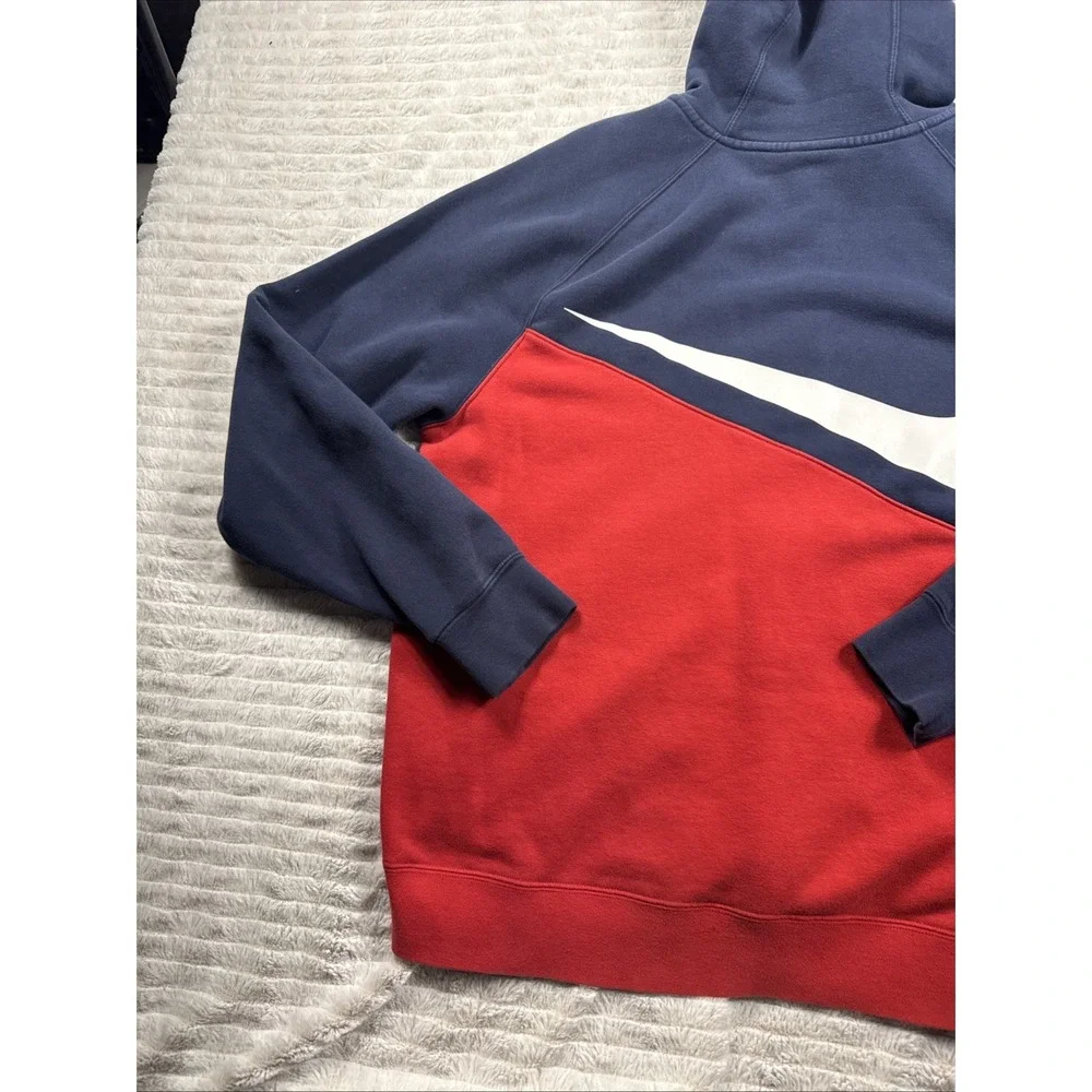 Nike Sportswear Swoosh Full Zip Hoodie Mens XL Red Blue White Nice Warm Comfy